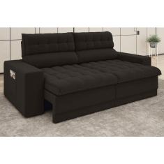 Imagem de Sofá Daytona 2,00m Assento Retrátil e Reclinável Velosuede Chocolate - netsofas