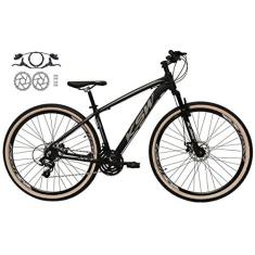 Imagem de Bicicleta Aro 29 Ksw Xlt 24v Freios a Disco Hidráulicos Garfo Suspensão Pneu com Faixa Bege (21, Preto/Prata)