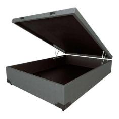 Imagem de Cama Box Baú casal suede cinza Rc - Real Comfort estofados