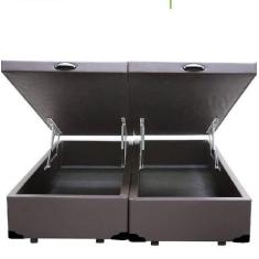 Imagem de Cama Casal Box Baú Marrom Bipartido  - Real Comfort Estofados