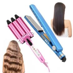 Imagem de Prancha De Cabelo Chapinha Alisador + Triondas Ondulador Formador Trip