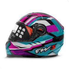 Imagem de Capacete Para Motociclista Com Várias Cores Modelo GTX Fox - FW3, Azul