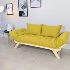 Imagem de Sofá Japão Futon Acquablock Amarelo Em Madeira Maciça