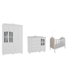 Imagem de Quarto Completo Bebê Provençal Moveis Peroba Elo berço com capitonê, B