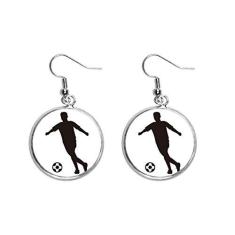 Imagem de Brinco feminino com pingente de orelha de futebol americano com silhueta esportiva