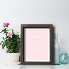 Imagem de Quadro Decorativo com Moldura Marrom Coisas Simples 33x43cm