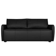 Imagem de Sofá Decorativo Sala de Estar Lily 2 Lugares 180cm Couro Preto - Gran Belo