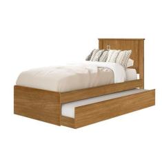 Imagem de Cama Barcelona Solteiro Com Auxiliar Nature  Tebarrot Móveis