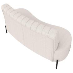 Imagem de Sofá 2 Lugares 160cm Pés Aço Preto Tamar K04 Bouclê Bege - Mpozenato