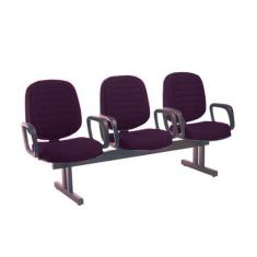 Imagem de Cadeira Em Longarina Com 03 Lugares Linha Blenda Roxo
