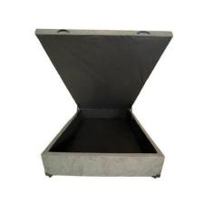 Imagem de Cama Box Baú Viúvao Suede Cinza Com 128cm De Largura - Imperium Do Son