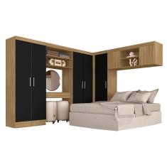 Imagem de Guarda Roupa Casal Modulado Sarah Boreal/preto - Móveis Arapongas