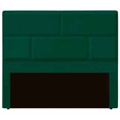 Imagem de Cabeceira Casal Estofada Para Cama Box Jade Veludo Cor Verde Esmeralda