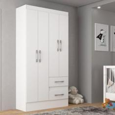 Imagem de Guarda-Roupa Infantil Isabel 4 Portas 2 Gavetas Branco - Diretosim