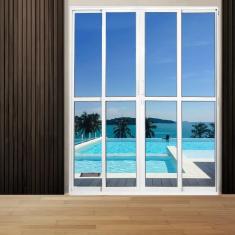 Imagem de Porta Sacada de Alumínio 4 Folhas Sequenciais Móveis 210 X 180cm Linha 25 Preto