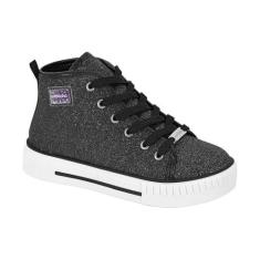 Imagem de Tênis Infantil Feminino Cano Médio Preto Niquel Molekinha 2565.102