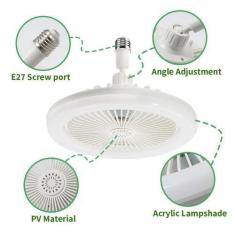 Imagem de Ventilador Com Luz Led 3- Lâmpada Moderna Controle Remoto BOCAL articu