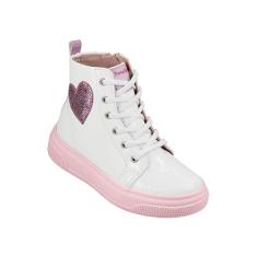 Imagem de Tênis Infantil Cano Médio Pampili XP 24 Branco Verniz 4D-Feminino