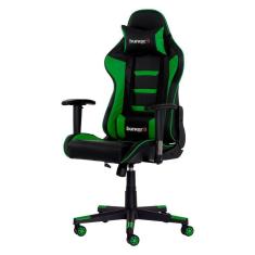 Imagem de Cadeira Gamer Reclinável Giratória Preta C/Verde Ajustável