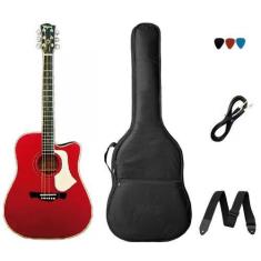 Imagem de Kit Violão Folk Elétrico Tagima Andes Aço Vermelho CAS