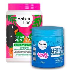 Imagem de Kit Creme De Pentear Salon Line Definição Intensa 1kg e Gelatina Salon