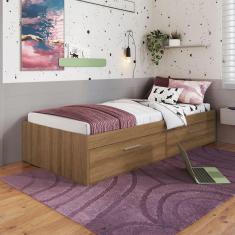 Imagem de Cama Solteiro Tókio com 2 Portas Marrom - Art In Móveis
