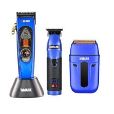 Imagem de Kit 3 Maquina Cabelo Wmark NG 9004 NG 984 NG 318 Combo Azul, Bivolt