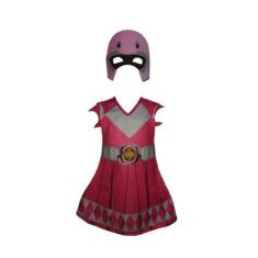 Imagem de Fantasia Roupa Infantil Power Rangers Rosa Com Máscara - Fashion Style
