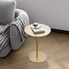 Imagem de Mesa de bistrô redonda para pequenos espaços, mesa de jantar de pub de altura moderna com mesa de metal dourado e base estável, para casa, escritório, apartamento