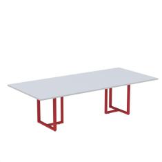 Imagem de Mesa de Reunião Retangular 200x90cm Mr2000p25tub Cinza/Vermelho
