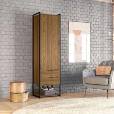 Imagem de Guarda-Roupa Closet Industrial Mital 1 Pt 2 Gv Conhaque E Preto