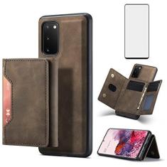 Imagem de Asuwish Capa de telefone para Samsung Galaxy S20 5G 6,2 polegadas capa carteira com protetor de tela de vidro temperado e suporte para cartão de crédito acessórios de celular de couro S 20 20S UW G5