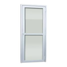 Imagem de Porta de PVC 216x90cm Com 2 vidros  inferior temperado ITEC Brimak Branco