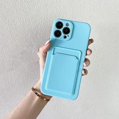 Imagem de Capa de telefone de silicone macio para iPhone 14 11 12 13 Pro Max XR X XS Max 6 6S 7 8 Plus SE 2020 12 Mini 13Pro Capa para cartão carteira, azul, para iPhone 13 Pro