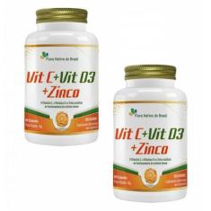 Imagem de 2x Vitamina C- Vitamina D3- Zinco- 60 Cápsulas- Flora Nativa - Flora N