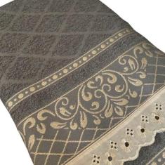 Imagem de Toalha de Banho Felpuda Barrado Bordado Inglês Avulsa 100% algodão Mac