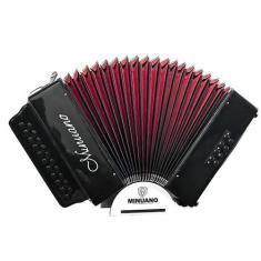 Imagem de Acordeon 8 Baixos Minuano 21 Botões All Black Sanfona, Botões Preto