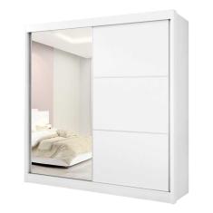 Imagem de Guarda Roupa Casal 2 Portas Com Espelho 6 Gavetas 100% Mdf Titanium Cor:branco