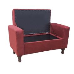 Imagem de Recamier Baú Félix 120cm Suede Vinho
