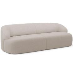 Imagem de Sofá 3 Lugares Curvo Orgânico Para Sala Living 220cm Barolo L06 Bouclê