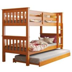 Imagem de Treliche Solteiro Juvenil com Escada Fixa Bliss P05 Mel Acetinado - Mp