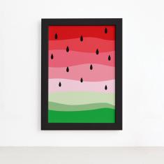 Imagem de Quadro Decorativo MDF Melancia Colorida Moldura  33x43cm