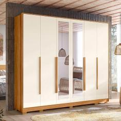 Imagem de Roupeiro Fascínio 6 Portas 6 Gavetas E Espelho Carvalho