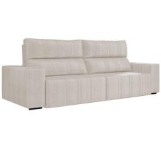 Imagem de Sofá Retrátil 234 cm Sala de Estar Leonel Suede Bege G52 - Gran Belo