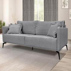 Imagem de Sofá 3 Lugares Lazio Linho Cinza 180 cm