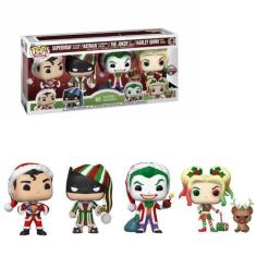 Imagem de Funko Pop Dc Holiday Superman Batman Joker Harley 4Pack