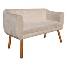 Imagem de Namoradeira Julia 2 Lugares Suede Bege Pés Palito