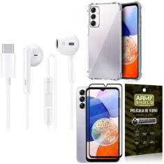 Imagem de Capinha Samsung A14 + Fone de Ouvido Tipo C + Película 3D - Armyshield