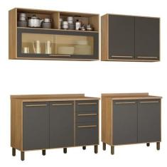 Imagem de Cozinha Completa 2 Armários Aéreos e 2 Balcões Salvador Cinamomo/Grafi