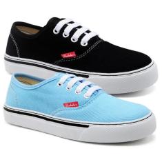 Imagem de Kit 2 Pares Tênis Casual Feminino Liso Cadarço Conforto Leve - Polo Bl